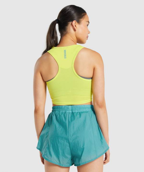 Damske Tielko Gymshark Pulse Crop Žlté | RA9650472